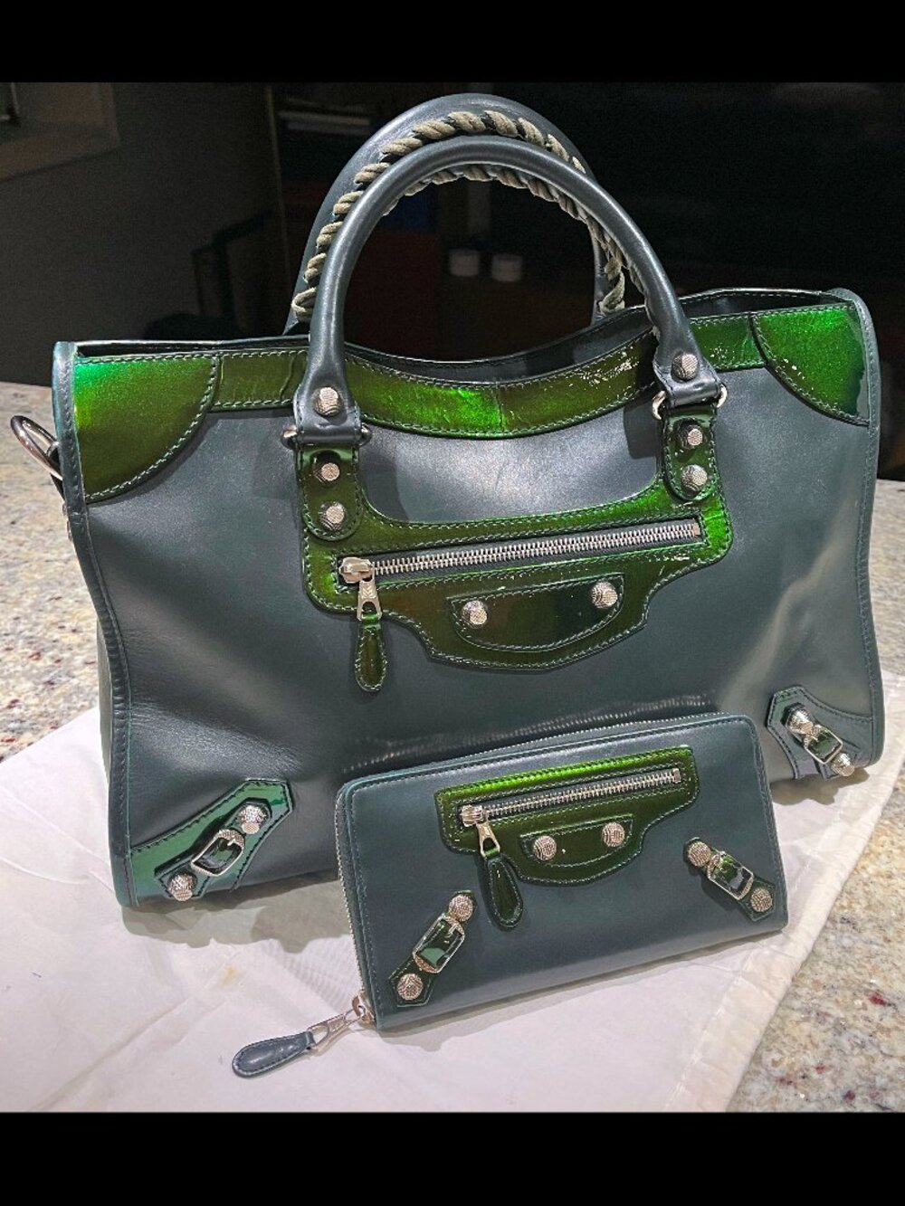 BALENCIAGA Giant 12 City Bag + Continental Wallet Set (Alexander Wang Era) Rare